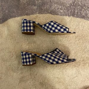 J-Crew Gingham Mules